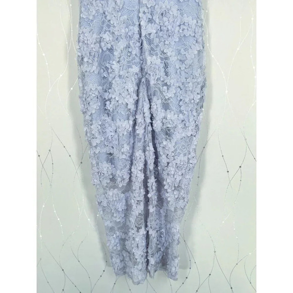 NWT Xscape Lilac Gray 3D Floral Lace Midi Dress $219 - Picture 10 of 13